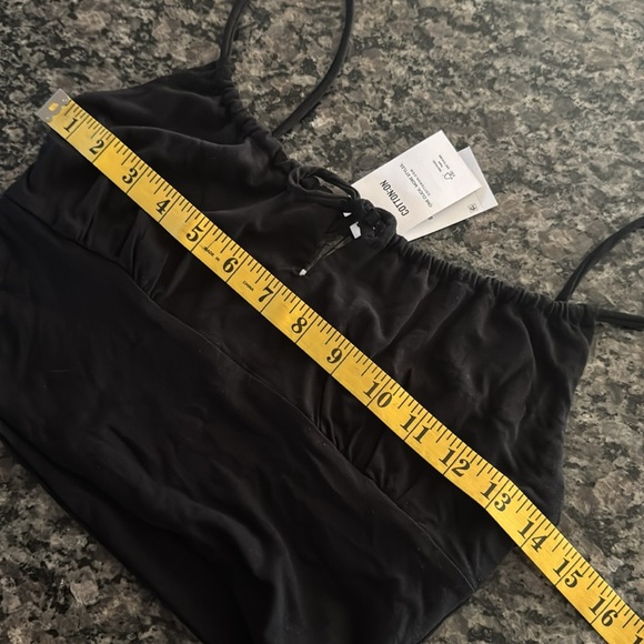 Cotton on Black Spaghetti Cami Strap Crop Top NWT S - Picture 9 of 12